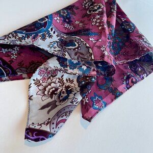 Vintage Purple, Blue, Mauve Paisley Neck Scarf